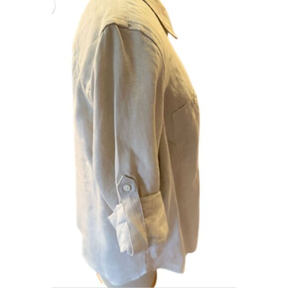 Lauren Ralph Lauren Women’s Linen Blouse Roll Tab Sleeves Plus Sz. 2X - Picture 8 of 14